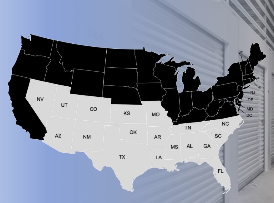 Map of the United States highlighting Uplift's Sunbelt target markets